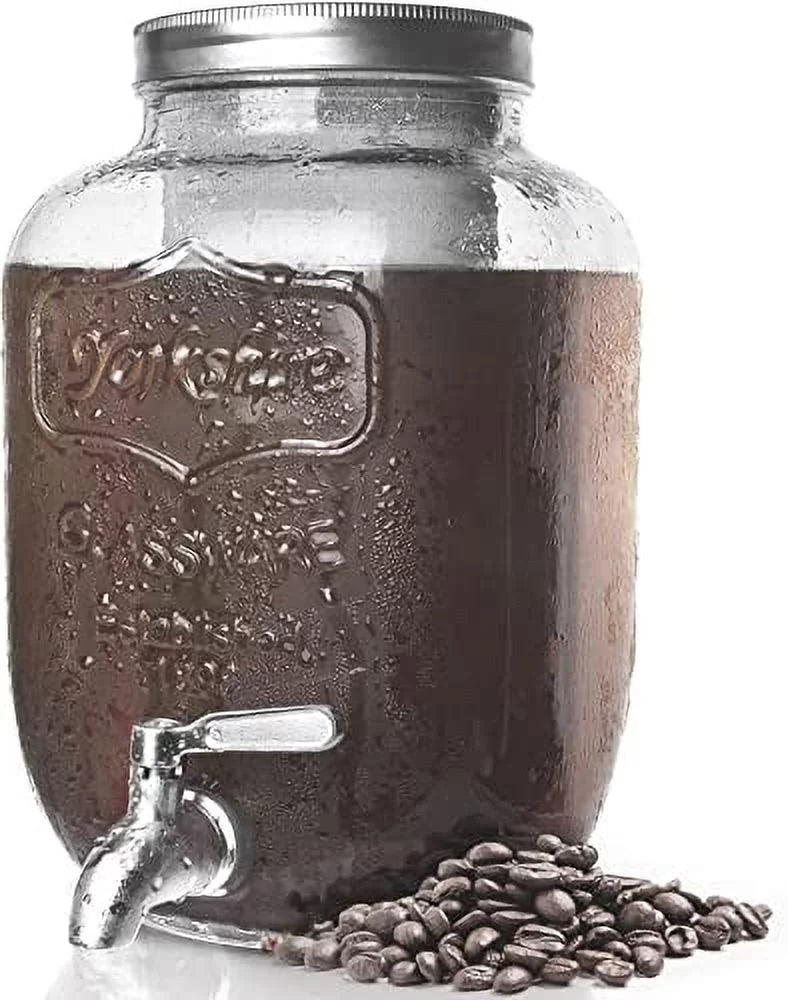 1 Gallon Cold Brew Coffee Maker with Glass Carafe & Stainless Steel Mesh Filter O5319