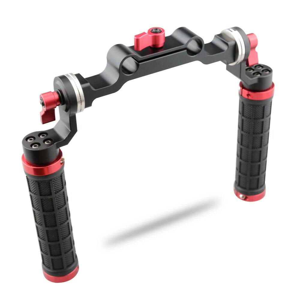 Rubber Handle Rig & 15mm Rod Clamp with ARRI Rosette Adapter B560