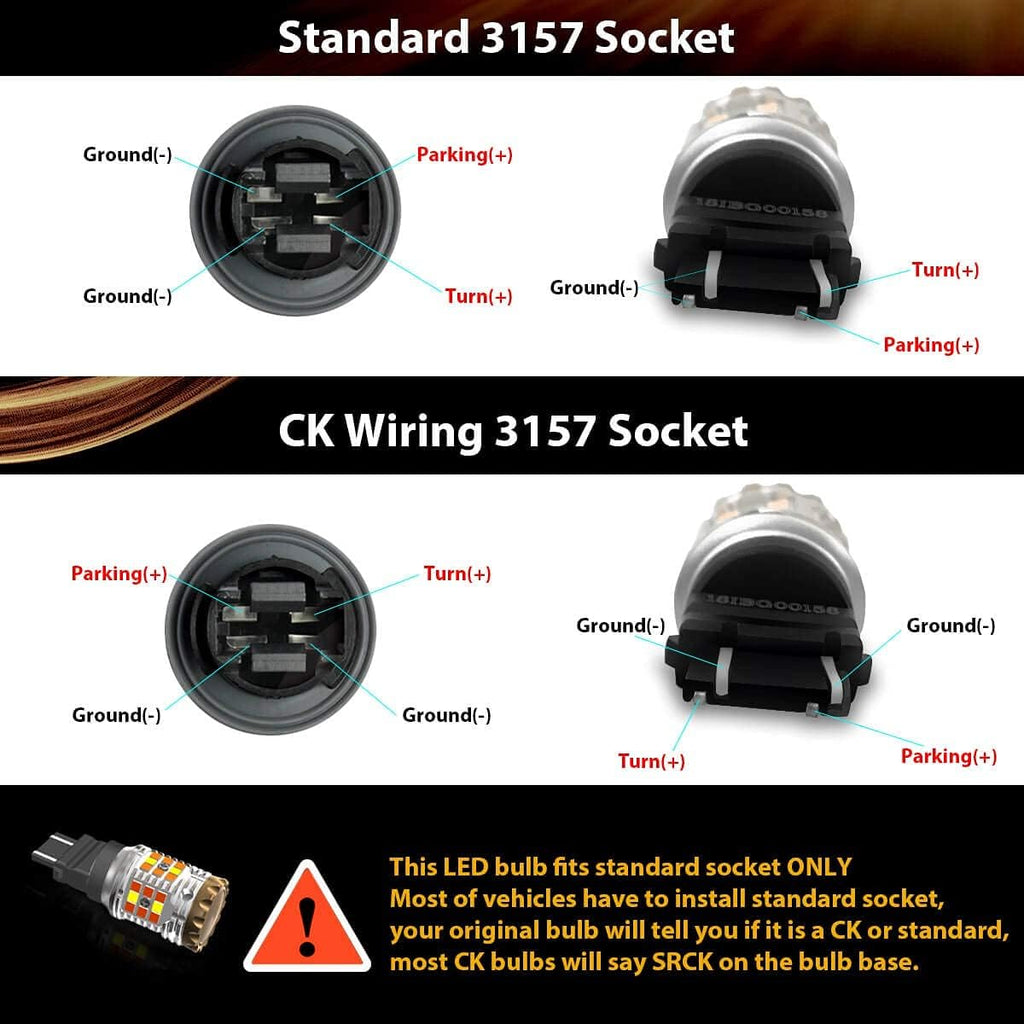 3157 LED Switchback White Amber Turn Signal Bulb Pack of 2 S780