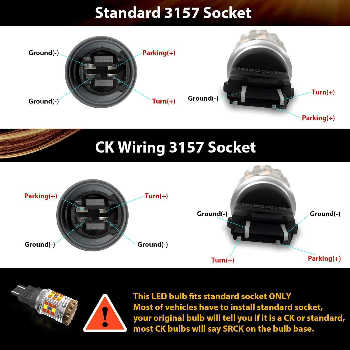 3157 LED Switchback White Amber Turn Signal Bulb Pack of 2 S780