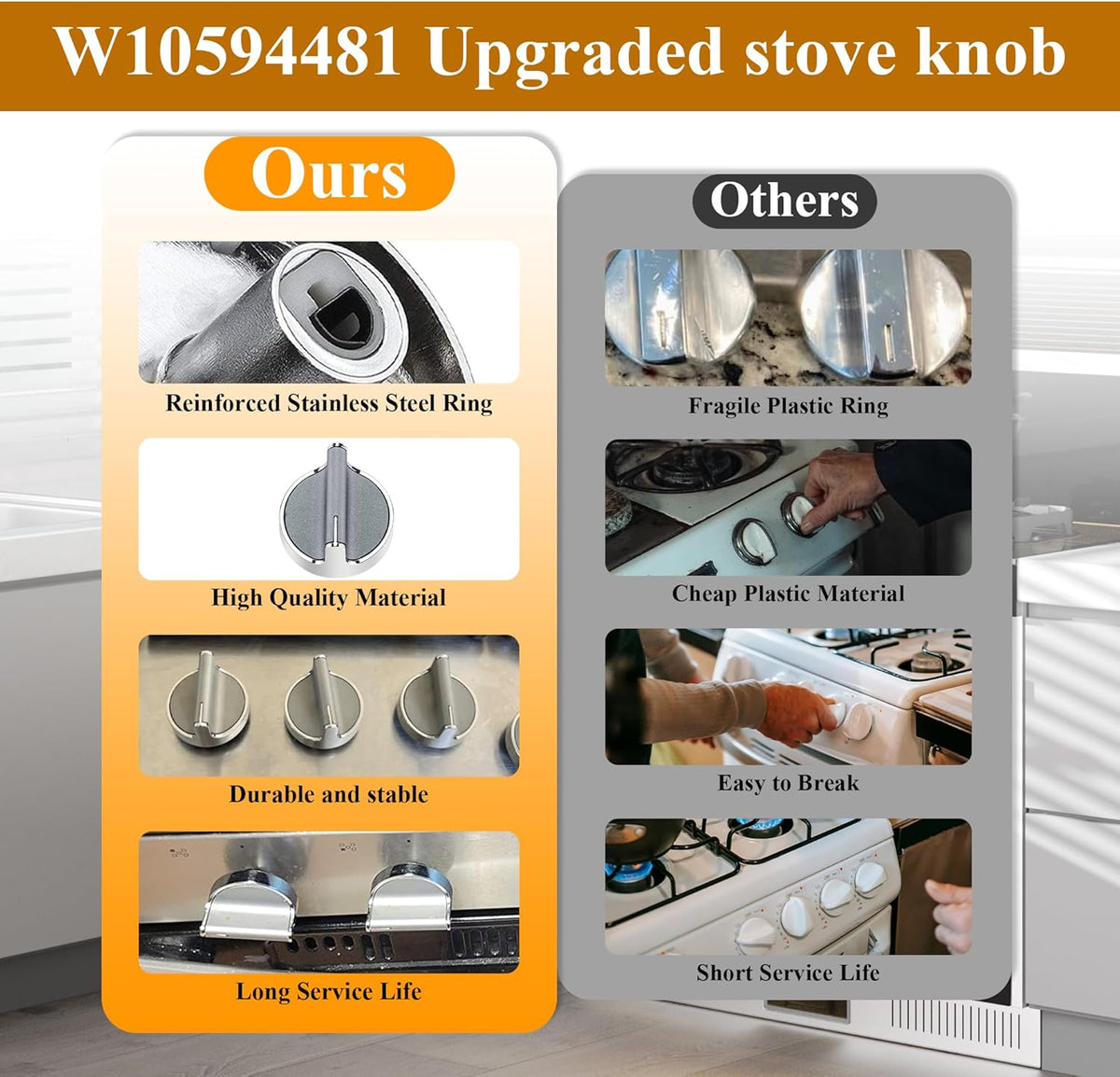 5 Pack Gas Stove Range Knobs A65417