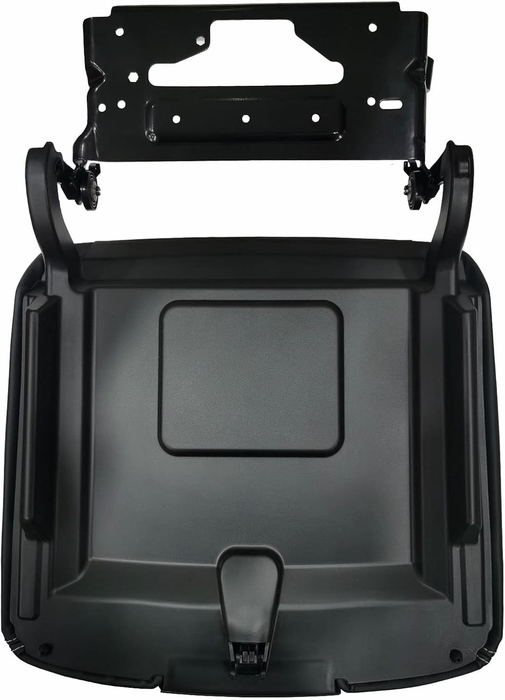 Center Console Armrest Lid with Steel Bracket Black Leather N4583