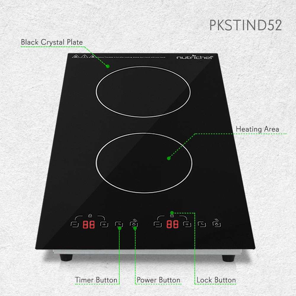 1800W Dual Induction Countertop Cooktop Burner E6302