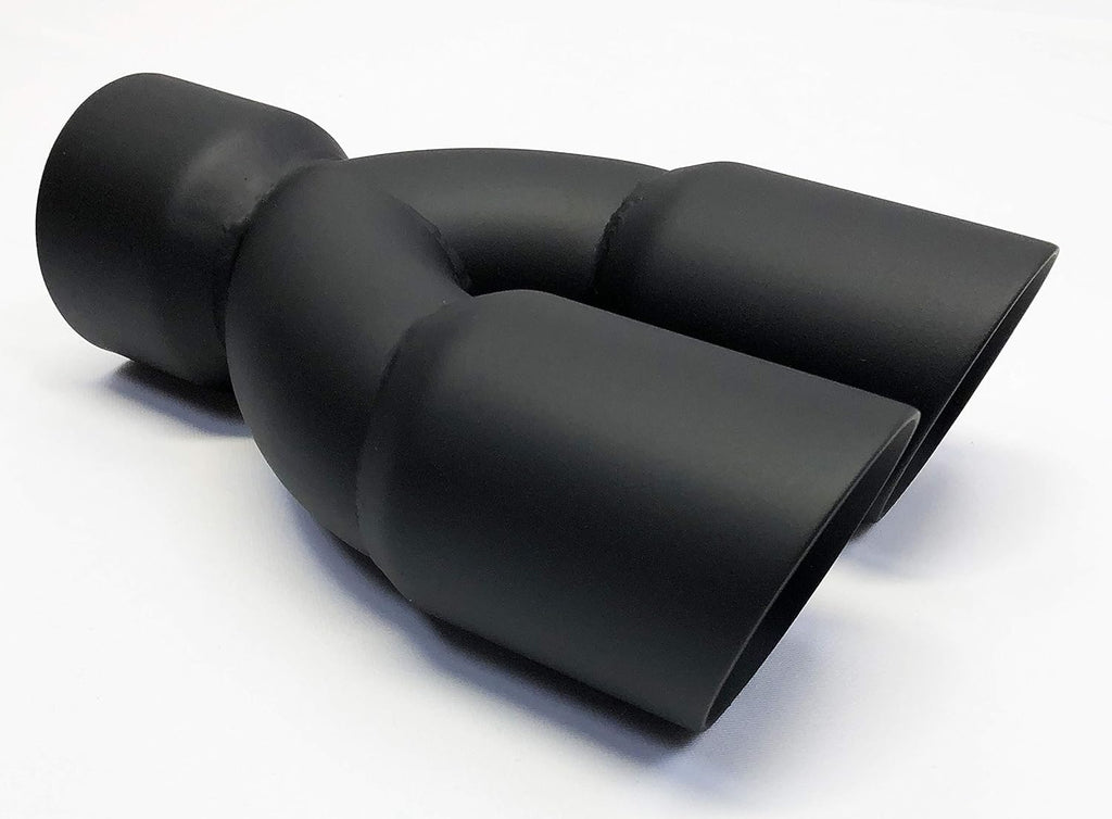 Dual 3.00" Inlet Matte Black Stainless Exhaust Tip Pack of 2 Y3775