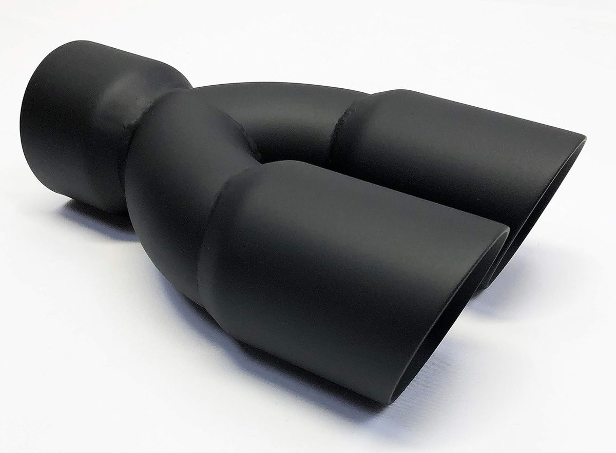 Dual 3.00" Inlet Matte Black Stainless Exhaust Tip Pack of 2 Y3775