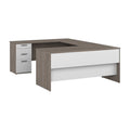Silver Maple/Pure White U-Shaped Computer Desk T64690
