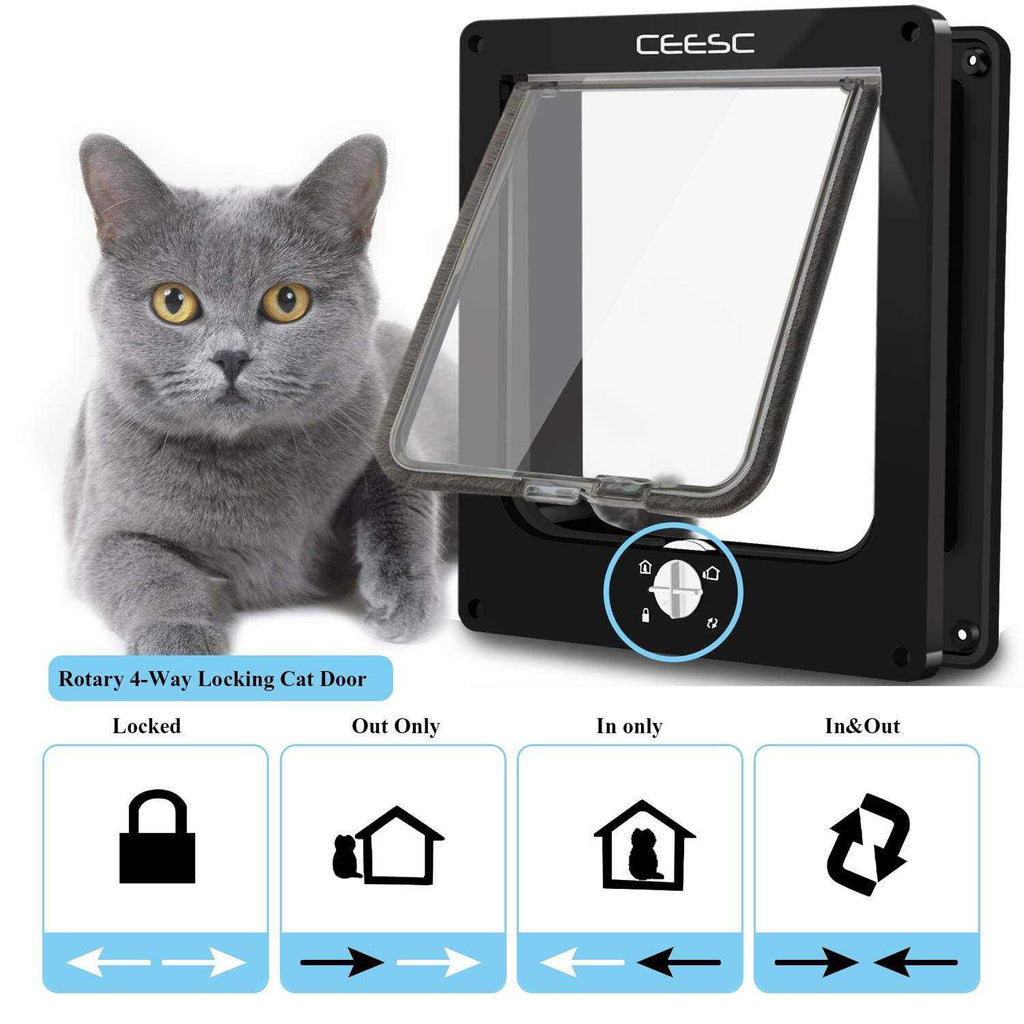Cat Magnetic Pet Door 4 Way Lock L2841
