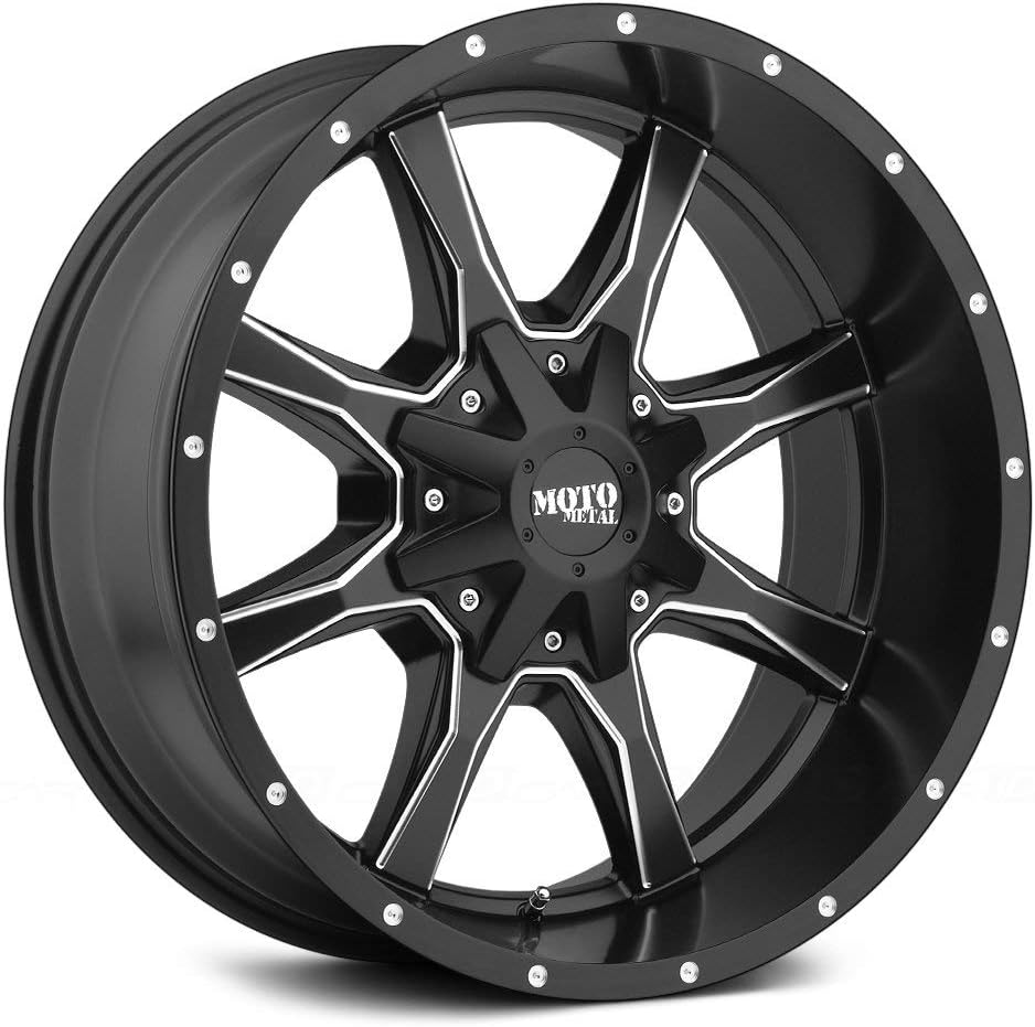 20x10 5x5.5"/5x150-24mm Black/Milled Wheel Rim E4245