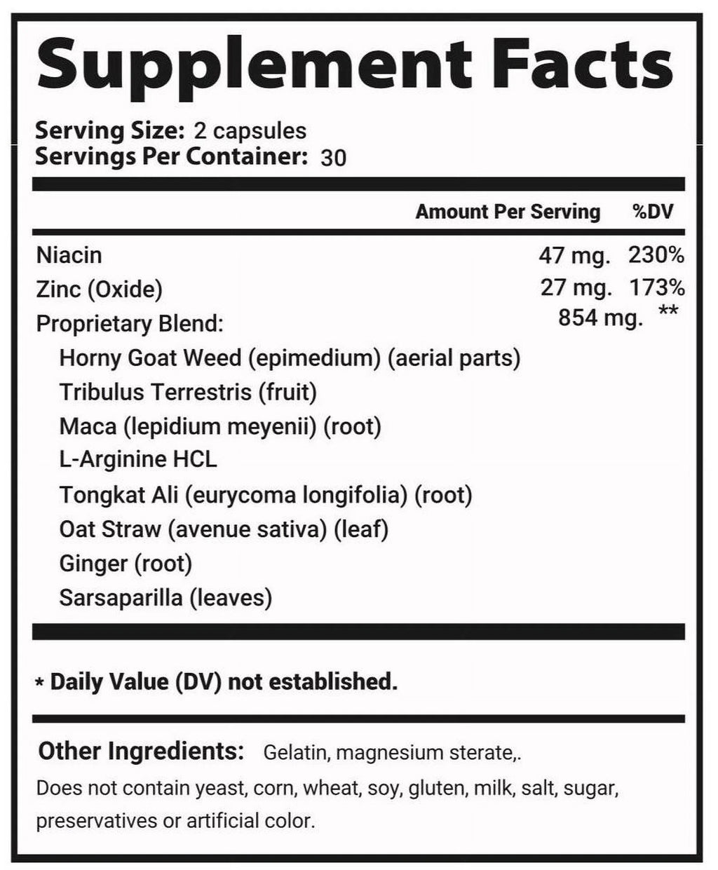 All Natural Dietary Supplement - 60 Capsules C8138