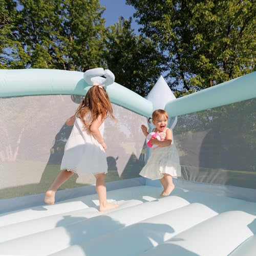 Pastel Bouncy Castle with Slide, 12 ft L x 9 ft W x 7 ft H, UL Blower Included U10361