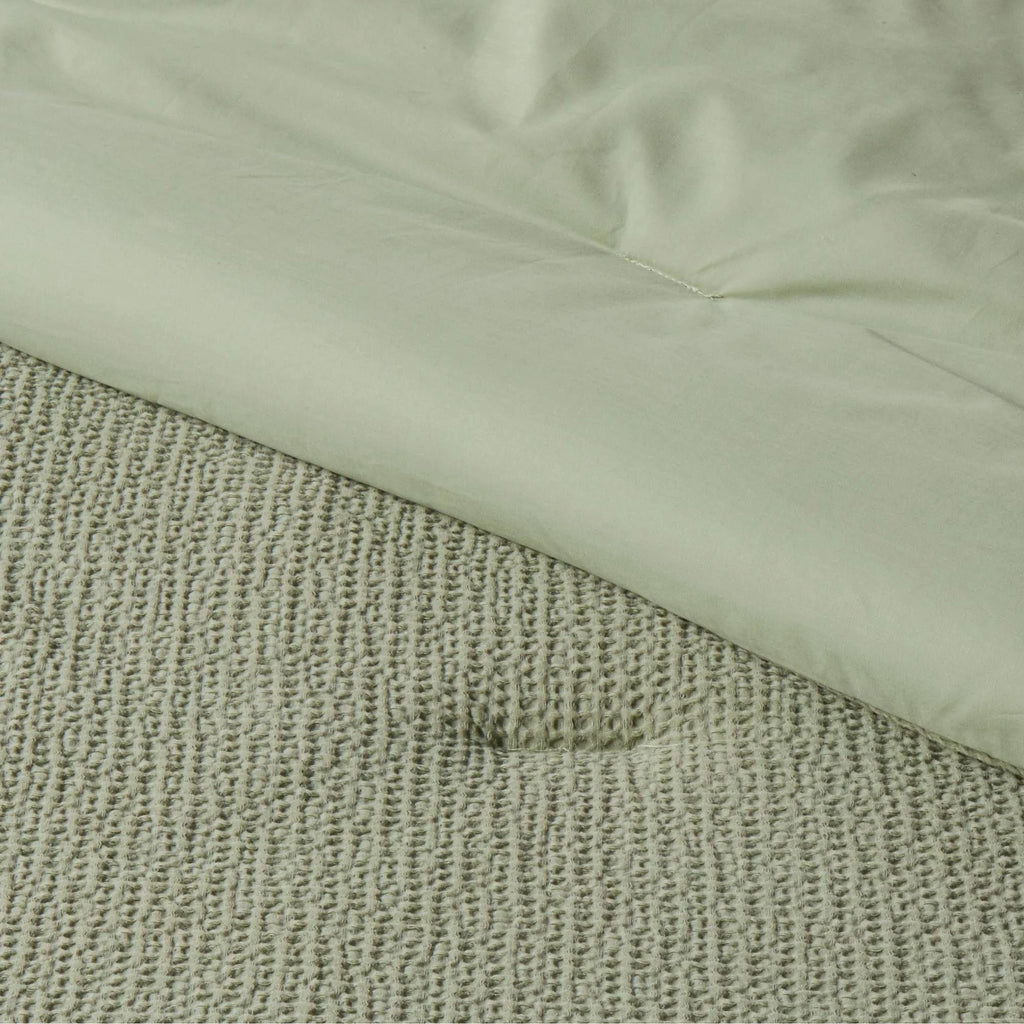 Sage Green Waffle Weave Comforter & Sham Set A49344