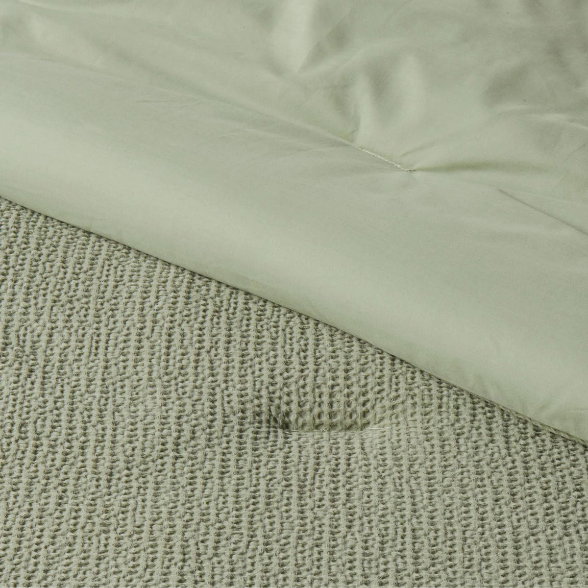 Sage Green Waffle Weave Comforter & Sham Set A49344