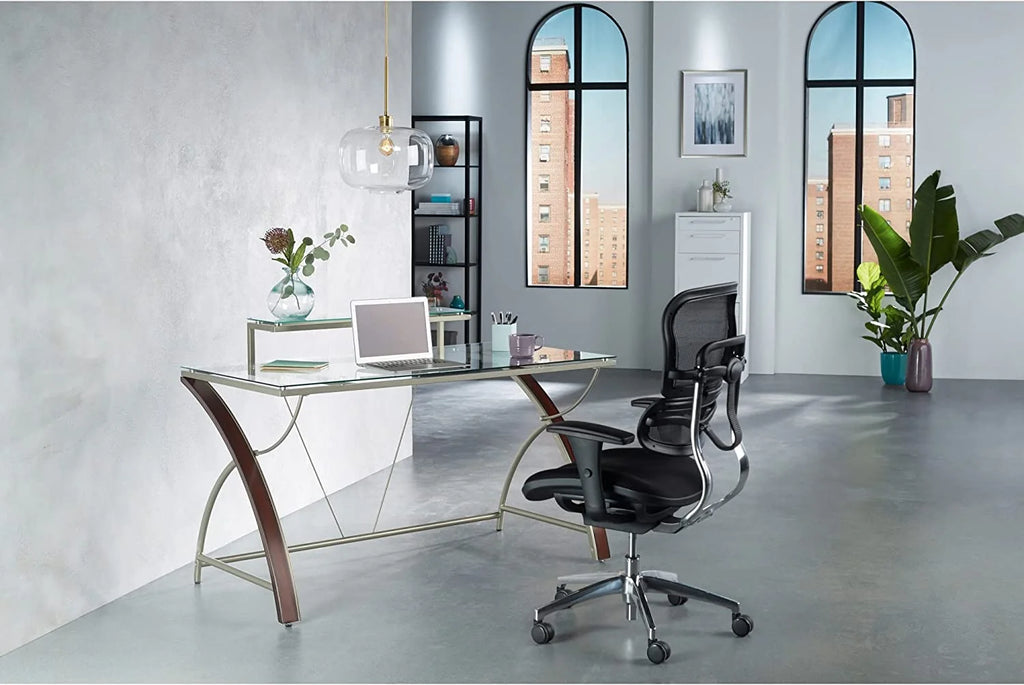 55"W Glass Computer Desk T57903