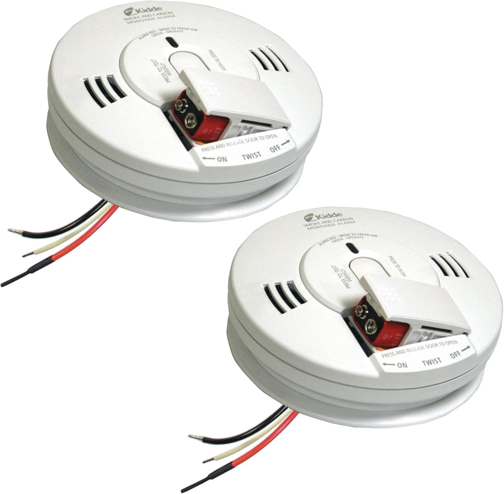 Hardwired Smoke & Carbon Monoxide Detector with Battery Backup, Pack of 2 W3981