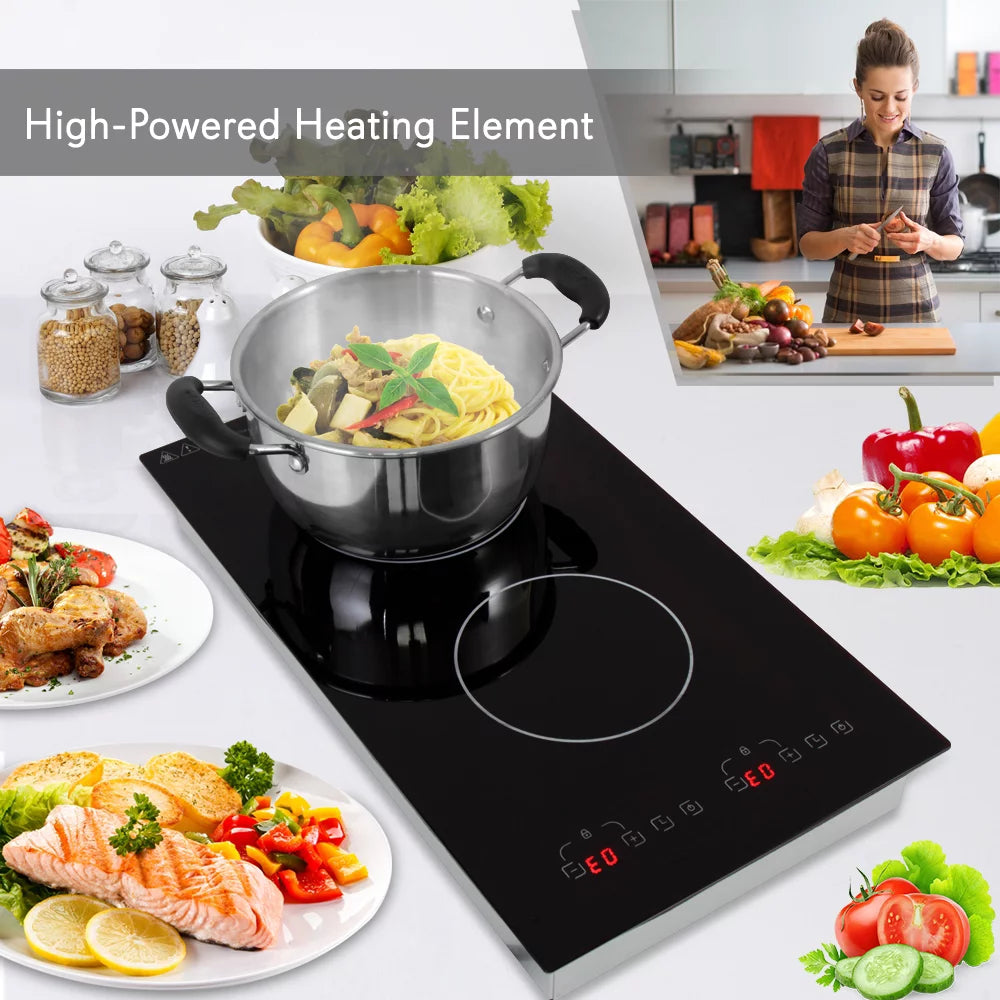 1800W Dual Induction Countertop Cooktop Burner E6302