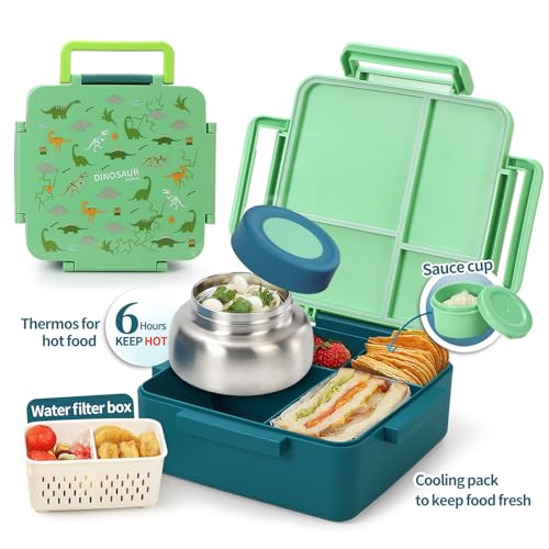 Green Insulated 4 Compartment Bento Box X50658