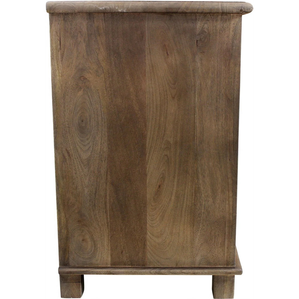 Antique Brown 3-Drawer Solid Wood Nightstand P589244