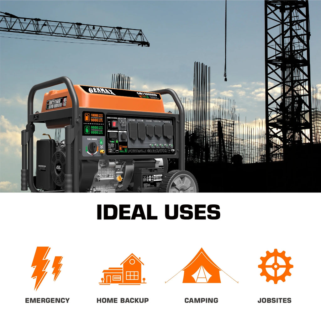 Dual Fuel Portable Generator 12000 Watt Electric Start F8331