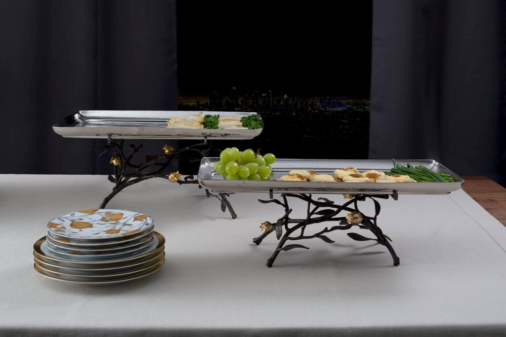 Pomegranate Large Footed Centerpiece Tray P99666