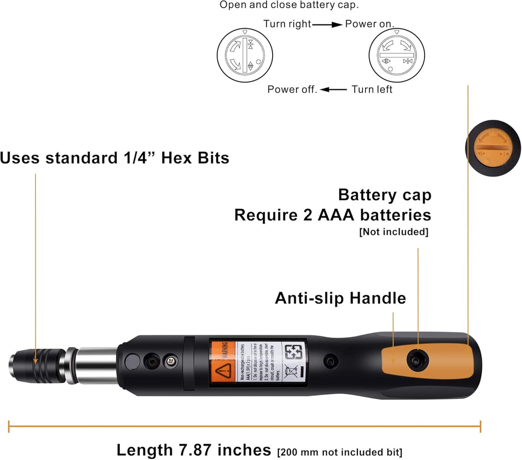 1/4 Mini Cordless Adjustable Torque Screwdriver with 9 PCS Bits & Storage Case L829462