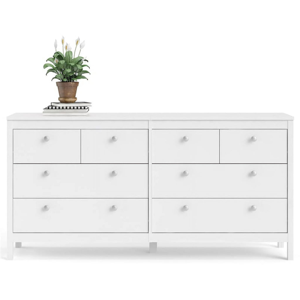 White 8 Drawer Engineered Wood Dresser V585523