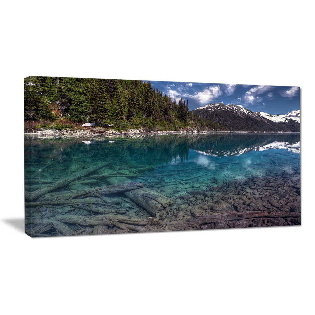 Blue Waters and Mountains Extra Large Landscape Art Canvas - 40 in. Wide x 30 in. High P10296