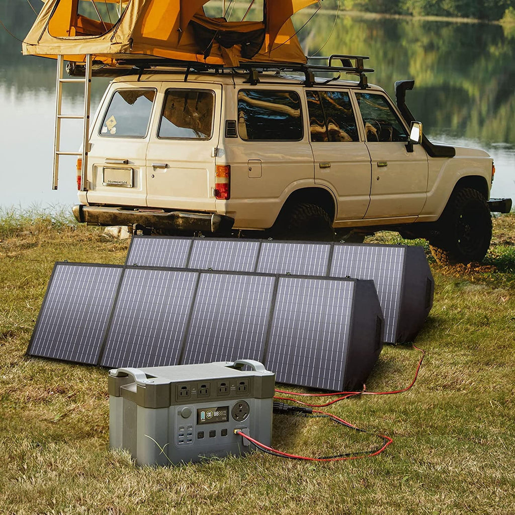 2400W 1500Wh Portable Power Station with 2 Pack 200W Foldable Solar Panels C53915