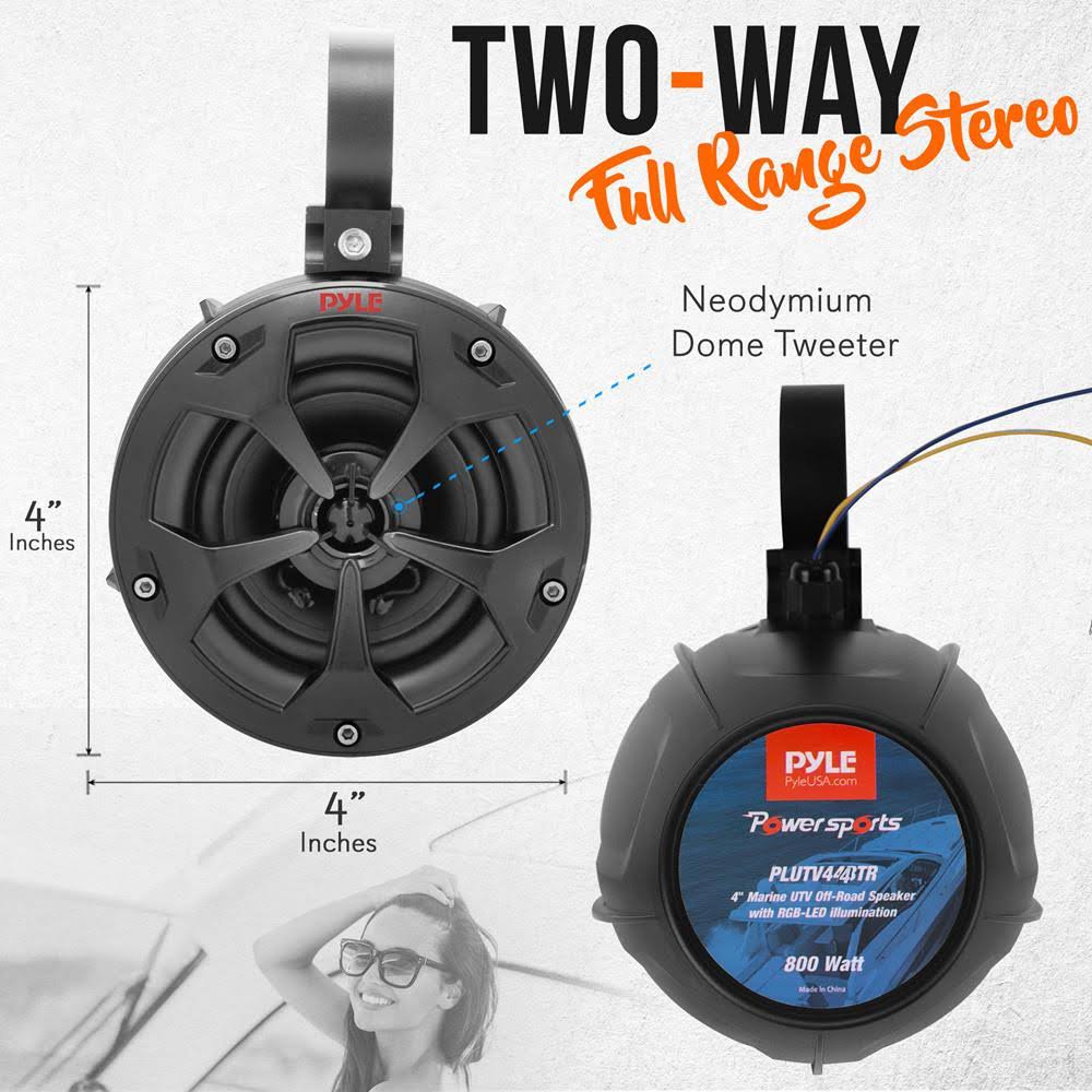 Waterproof 2 Way 4 inch 800W Marine Grade Tower Speakers R954