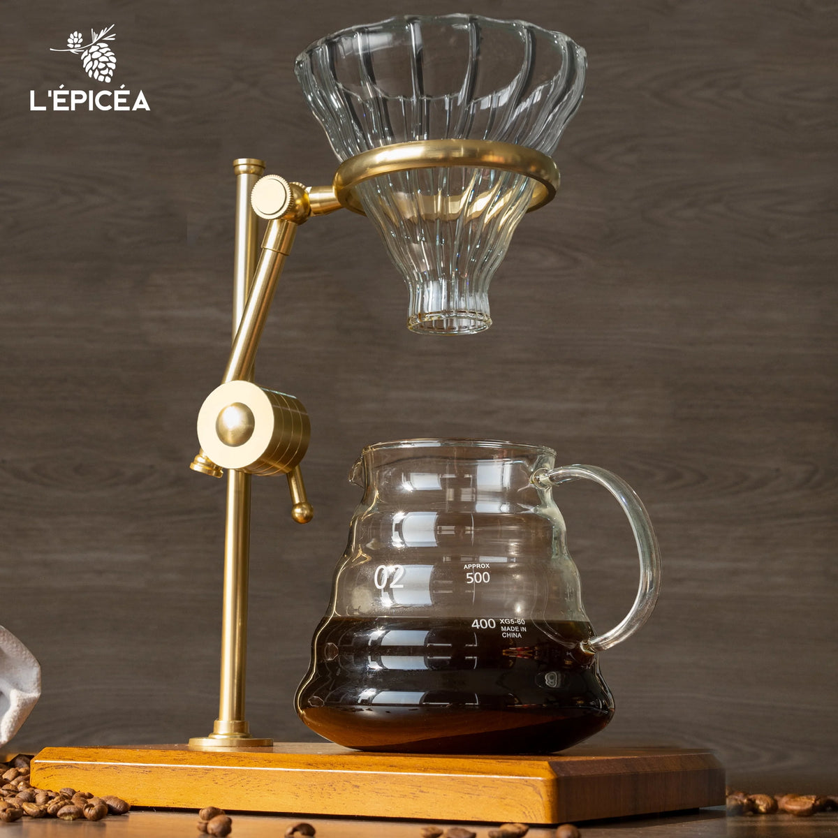 Pour over Coffee Maker Set Stainless Steel Glass Coffee Dripper B267