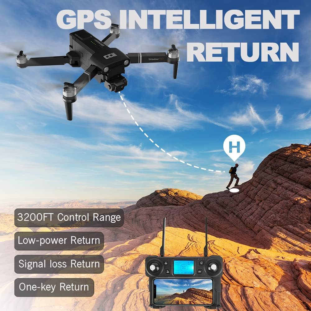 GPS Drones with EIS Camera 4K, 2-Axis Gimbal Foldable FPV RC Quadcopter with Flashlight and Arms Lights, Brushless Motor, 30-min Flight Time, Carrying Case N4405