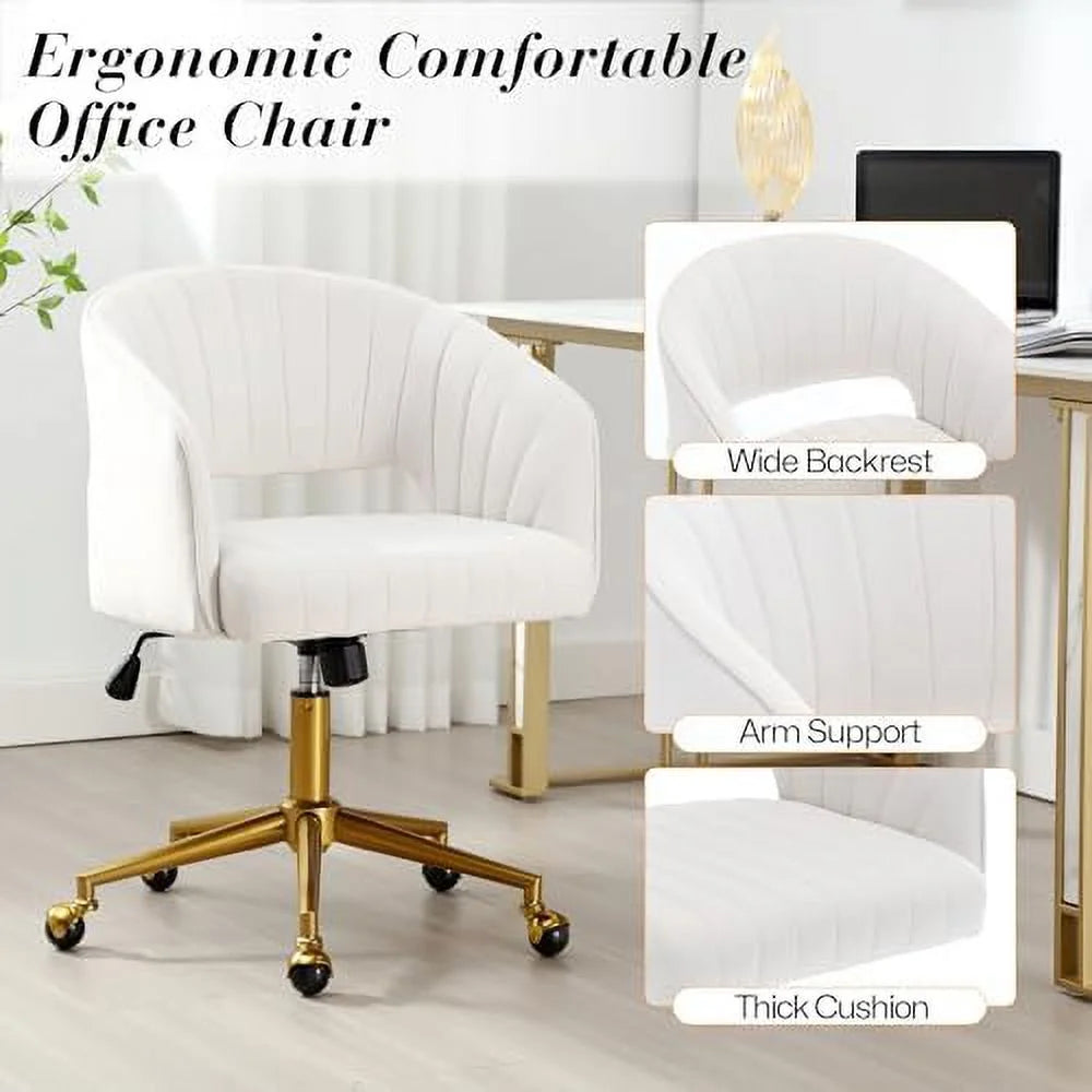 Velvet Height Adjustable Swivel Desk Chair U35283