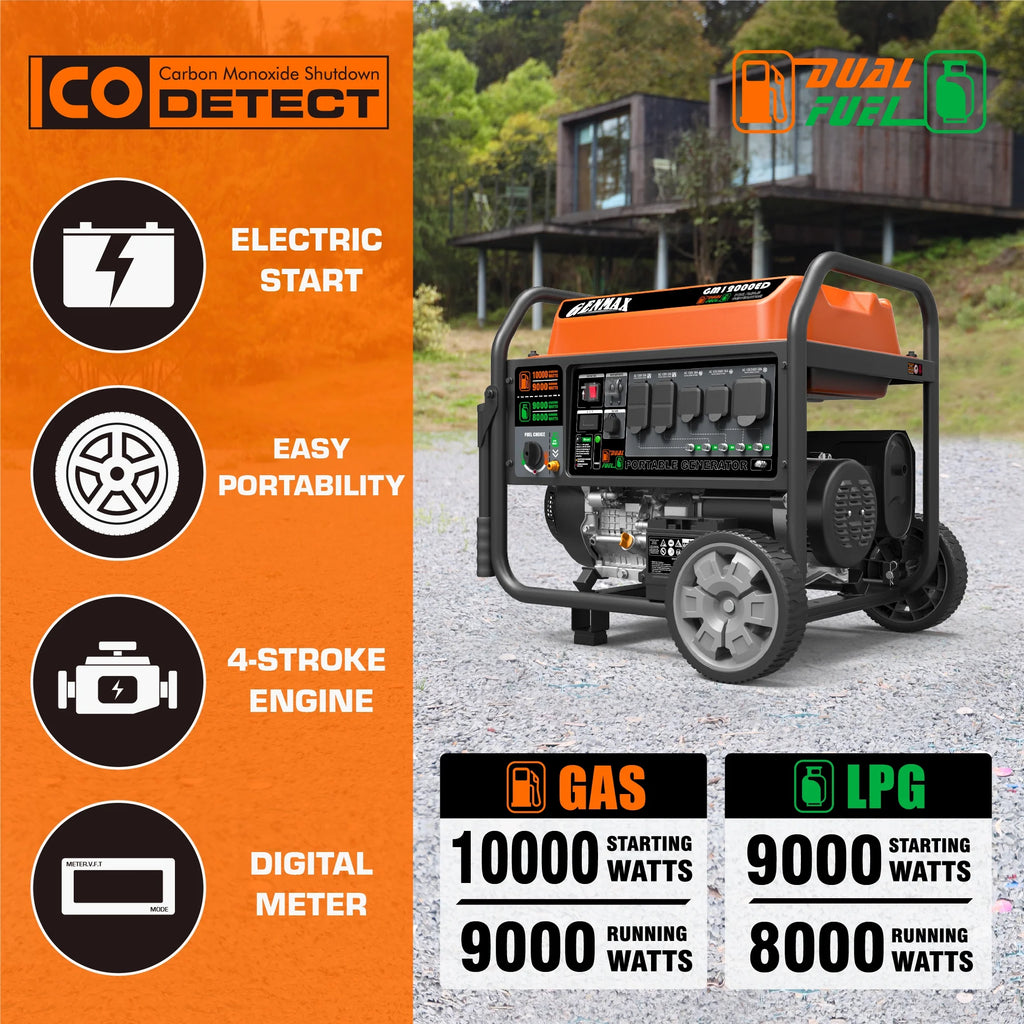 Dual Fuel Portable Generator 12000 Watt Electric Start F8331