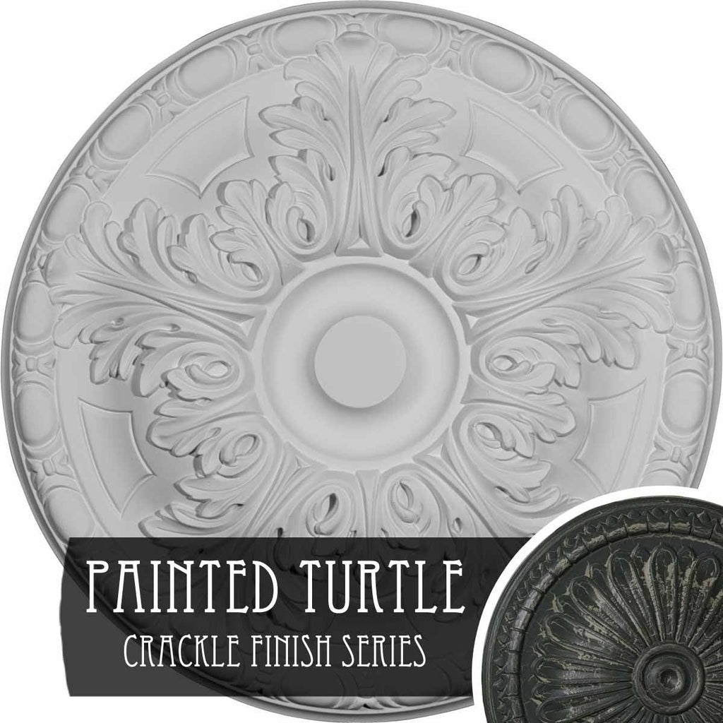 Hand-Painted Painted Turtle Crackle Ceiling Medallion K3845