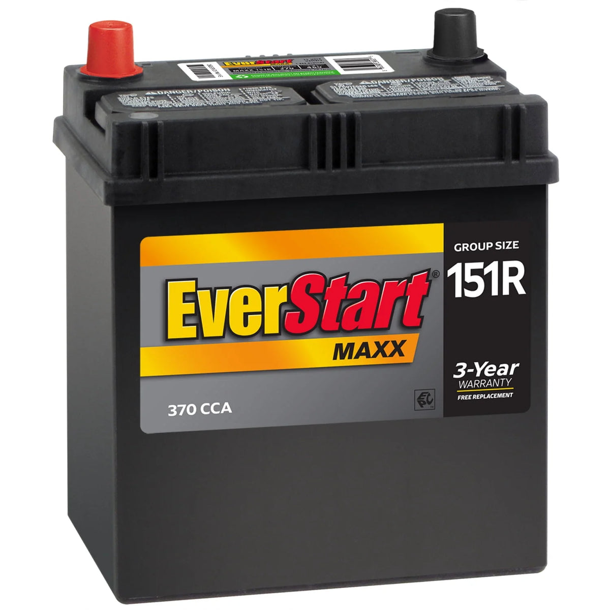 Lead Acid Automotive Battery Group Size 151R 12 Volt 370 CCA R407