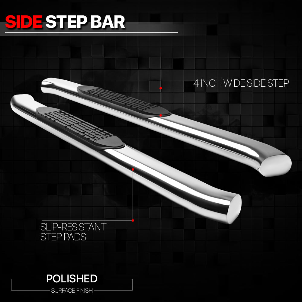 Chrome 4" Oval Curved Side Step Nerf Bar Y8729