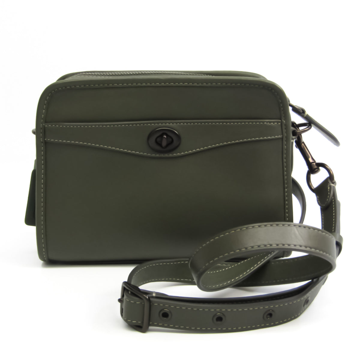 Leather Shoulder Bag Khaki L120167