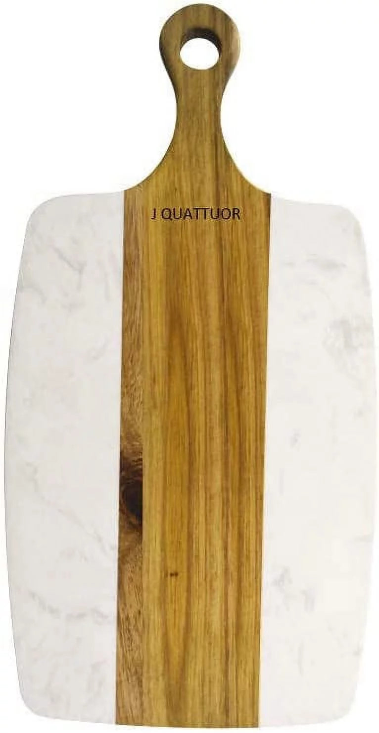 Acacia Wood and Marble Cheese Board with Handle V36397