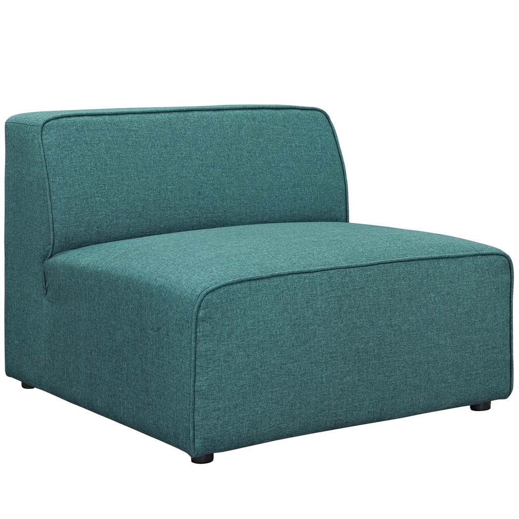 Teal Upholstered Fabric 7 Piece Sectional Sofa Set M437