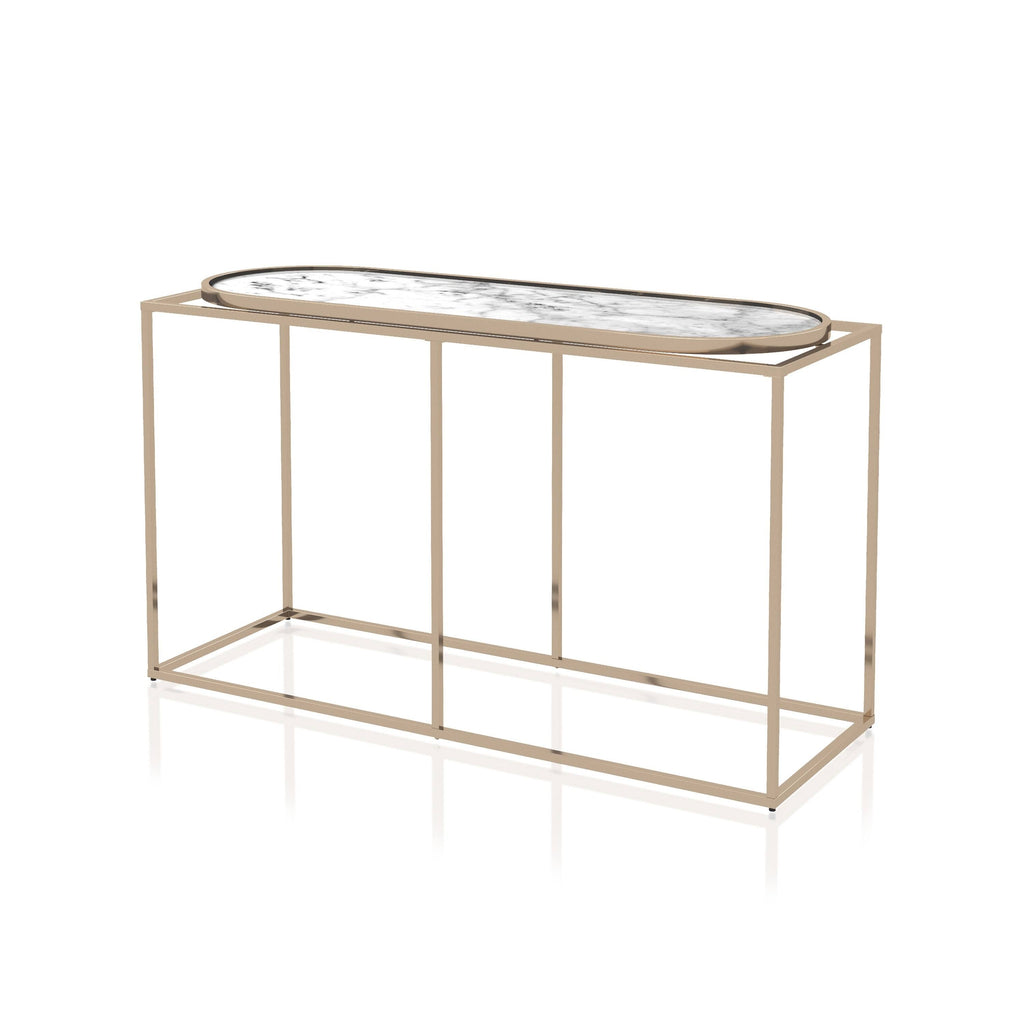 White Marble Sofa Table L493769