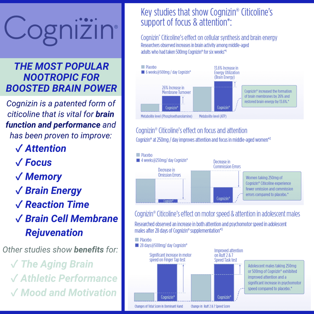 Caffeine-Free Nootropic Focus Supplement with Theacrine Theanine Gingko B-complex I3235