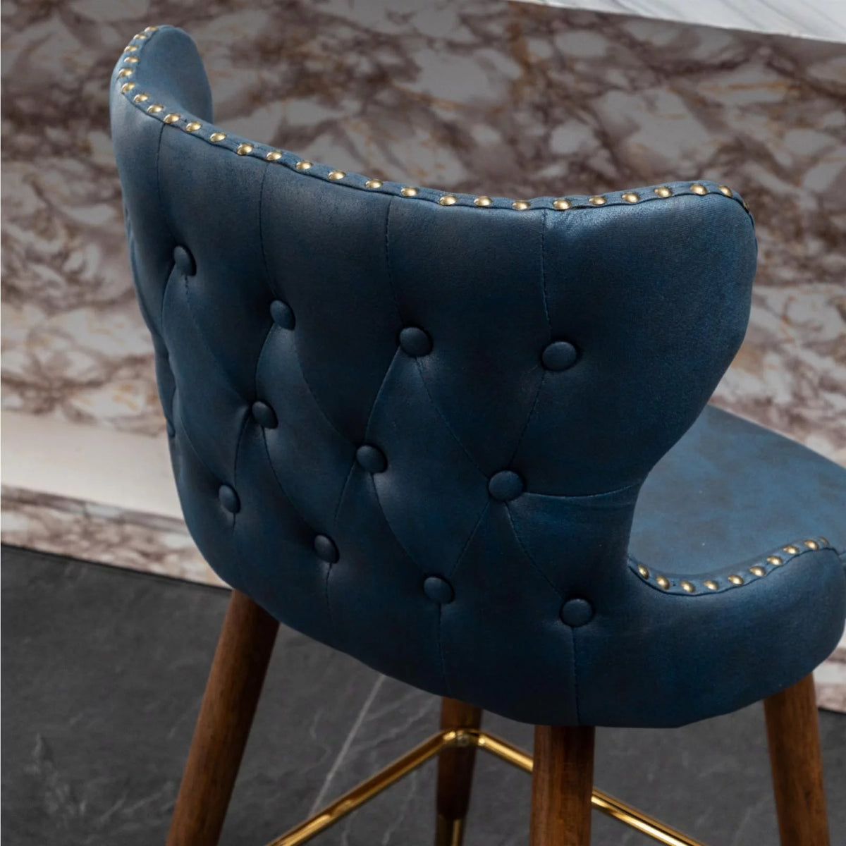 Yellow Faux Leather Counter Stool Set of 2 N5596