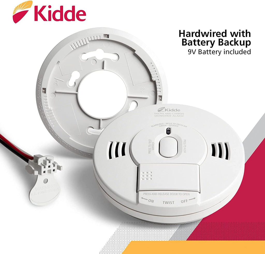 Hardwired Smoke & Carbon Monoxide Detector with Battery Backup, Pack of 2 W3981