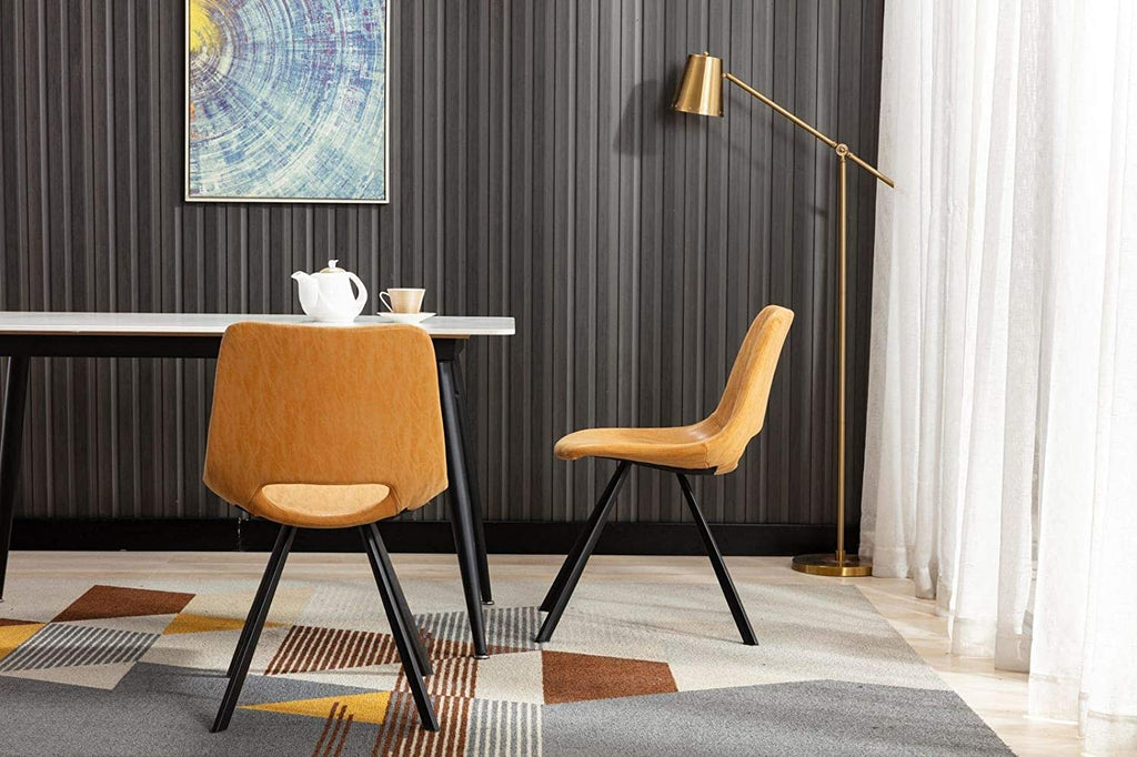 Synthetic Leather Upholstered Dining Chairs Set of 2 Pcs Counter Bar Chairs A292773