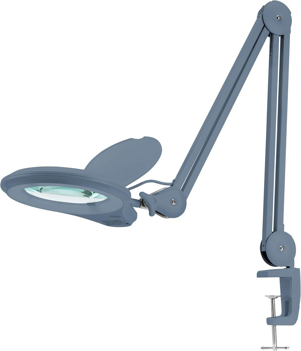 White 5 Inches Diameter Lens LED Magnifying Lamp with Clamp Z55113