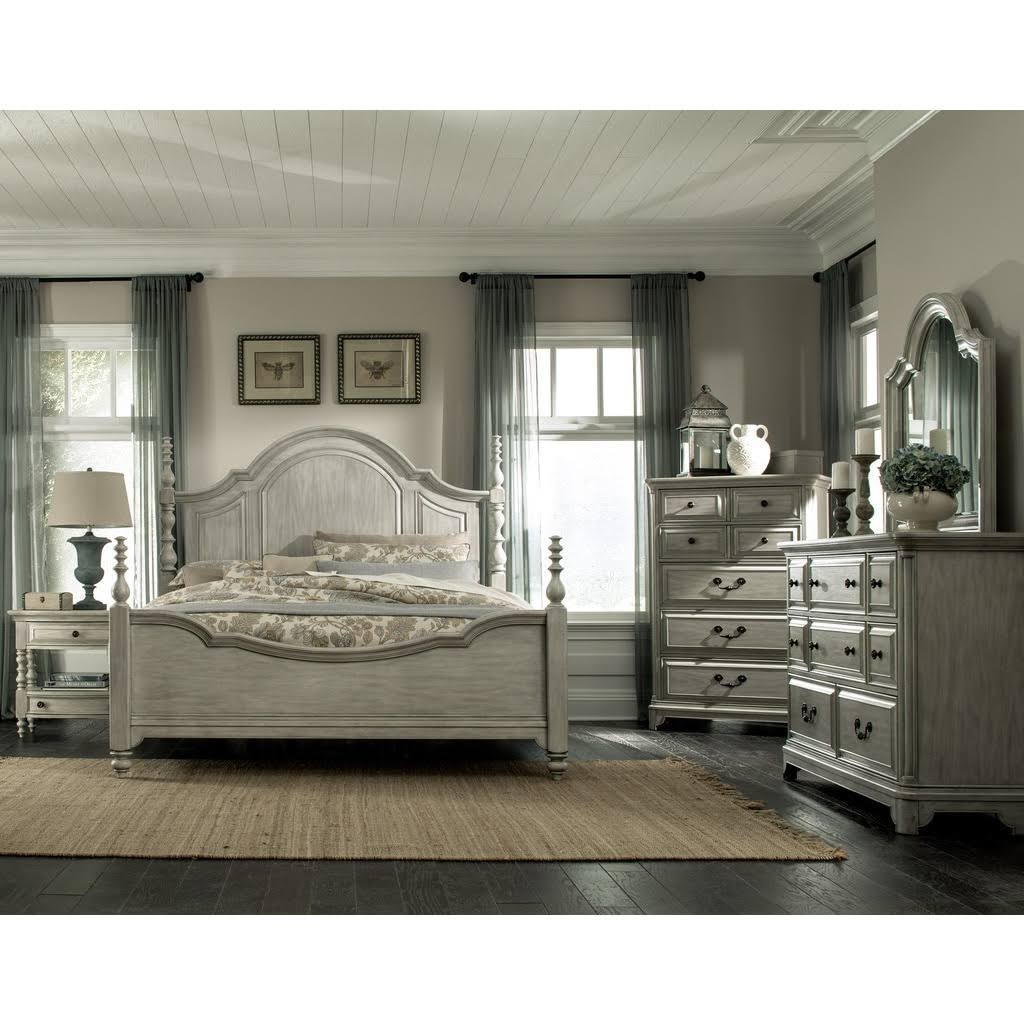 Queen Weathered Grey Poster Bed A7039