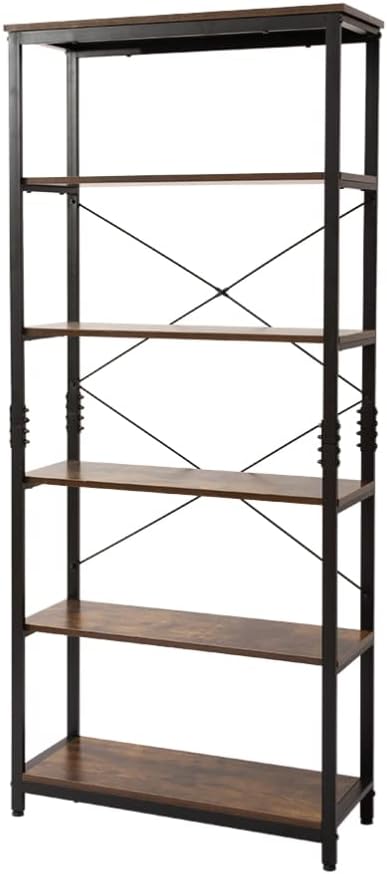 5-Tier Tall Bookcase in Rustic Brown N228