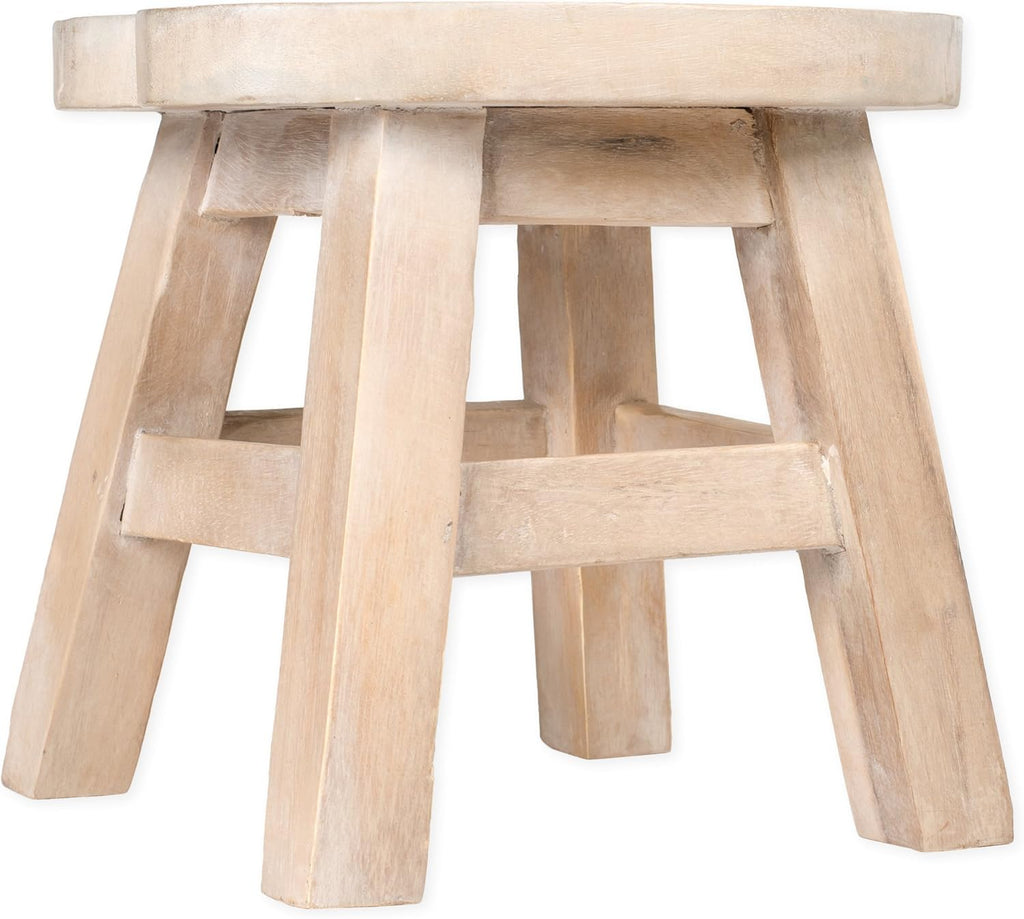 Hand Carved Acacia Hardwood Decorative Stool D497
