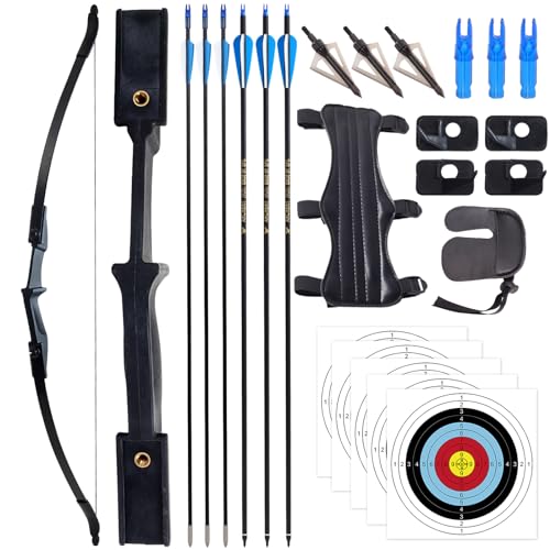 53" Takedown Ambidextrous Recurve Bow 20LBS 30LBS 40LBS Archery Set C67727