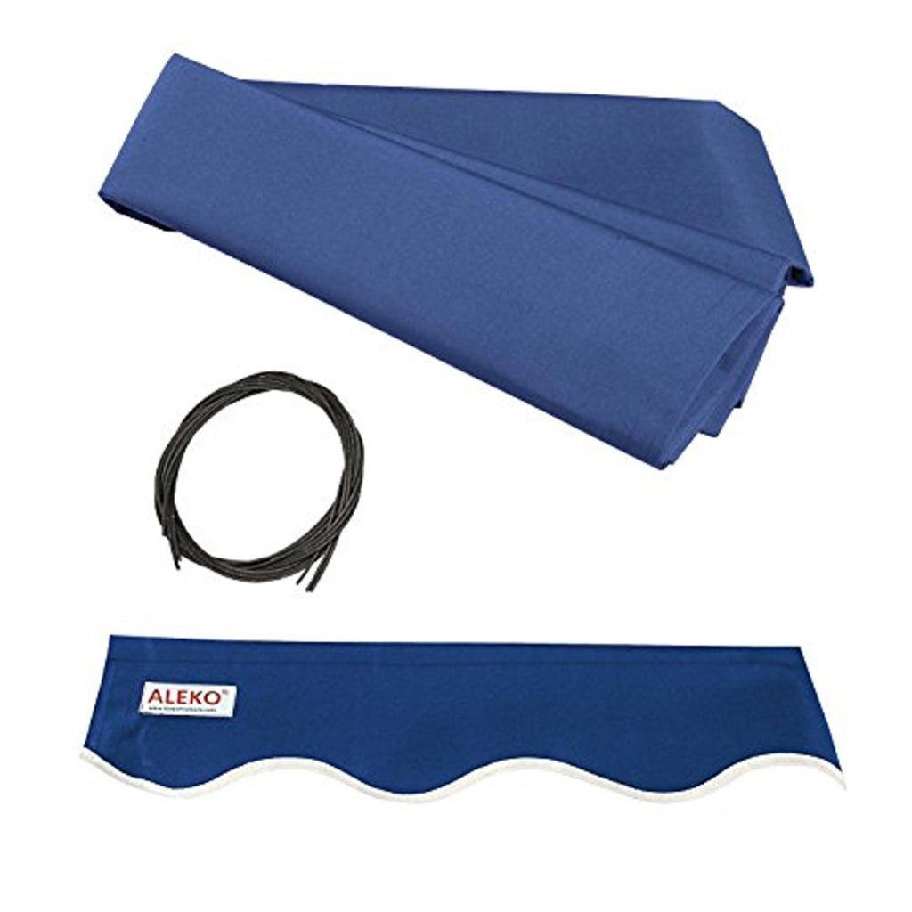 Motorized LED 13 x 10 ft. Half Cassette Retractable Awning Blue C17957
