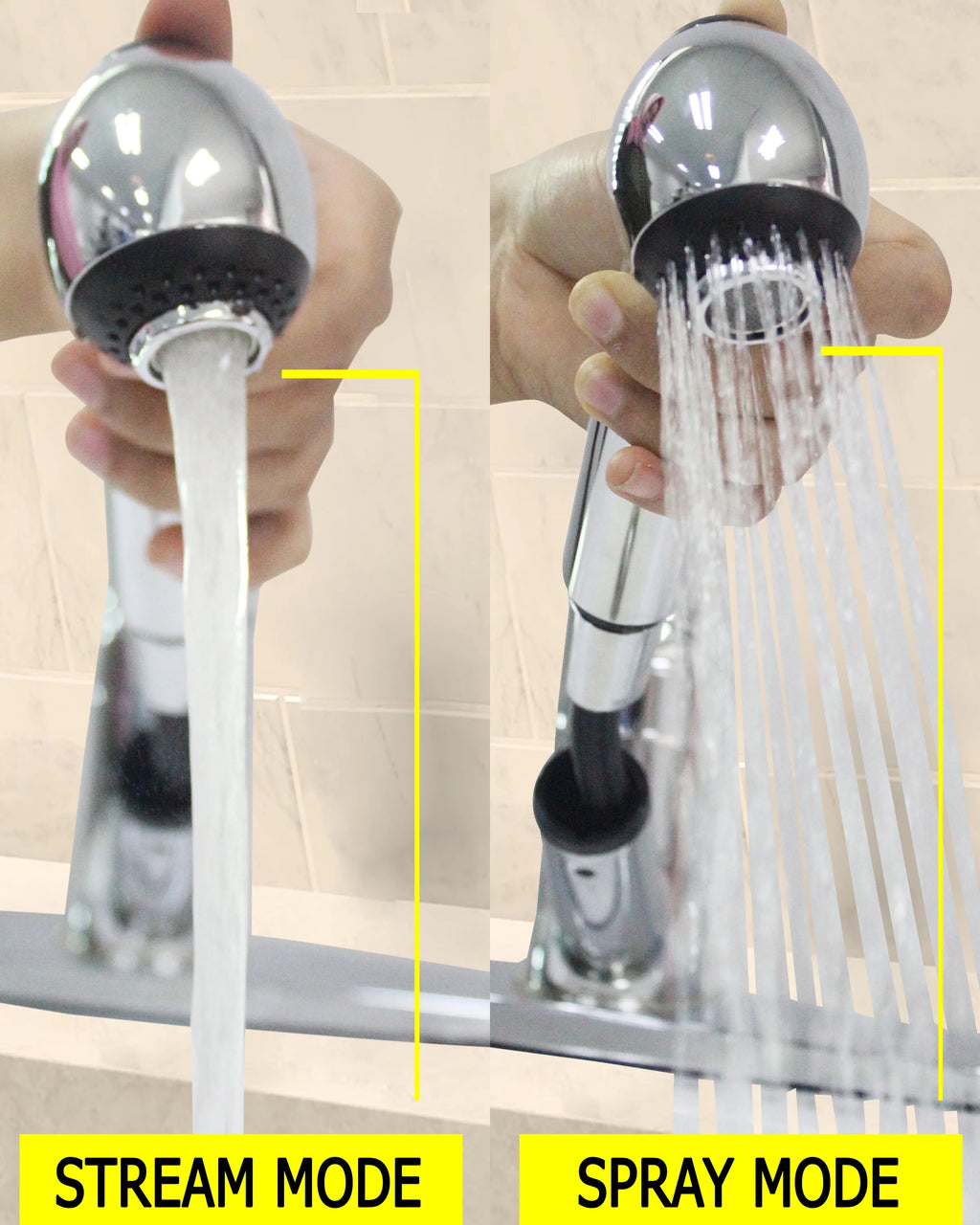 Hybrid Metal Kitchen Sink Faucet with Pull Out Sprayer E898584